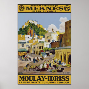 Oude Meknes Marokko Reisposter Print, Moulay Poster