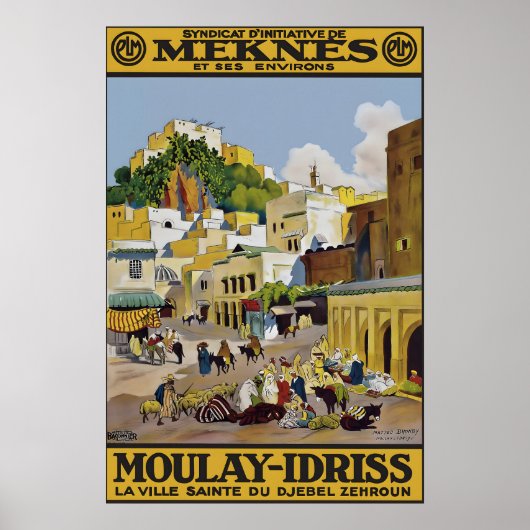Oude Meknes Marokko Reisposter Print, Moulay Poster (Voorkant)