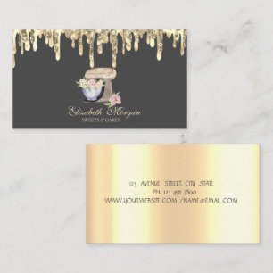Oude Mengbloemen Goud Drips Bakkerij Visitekaartje