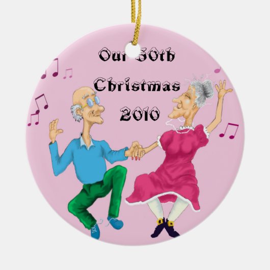 Oude mensen dansen, onze 50ste Kerstmis.. Keramisch Ornament (Voorkant)