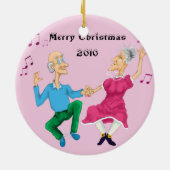 Oude mensen dansen, onze 50ste Kerstmis.. Keramisch Ornament (Achterkant)