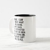 Oude mensen, ik kwam en zag dat ik vergat wat ik d tweekleurige koffiemok (Voorkant links)