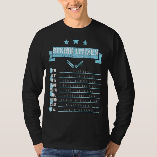 Oude mensen Sms-codes voor senioren zijn verontrus T-shirt (Voorkant)