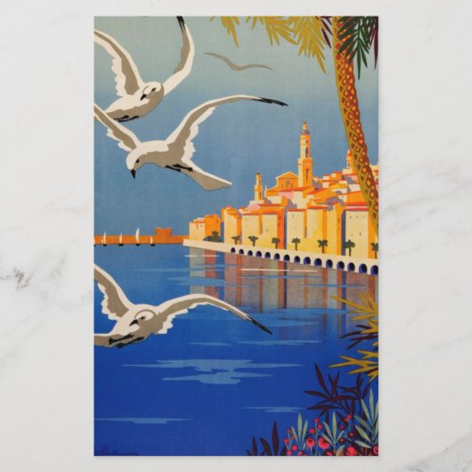 Oude Menton Cote D'azur Briefpapier (Voorkant)