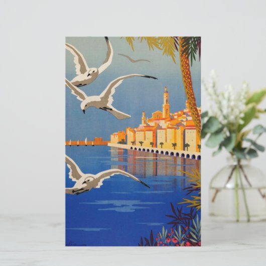 Oude Menton Cote D'azur Briefpapier (Staand voorkant)