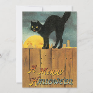 Oude Merry Halloween Kat van Ellen Clapsaddle Pa Kaart