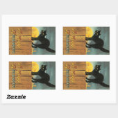 Oude Merry Halloween Kat van Ellen Clapsaddle Rechthoekige Sticker (Vel)