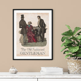 Oude, met fashioned Gentlemen Biedermeier Period Poster