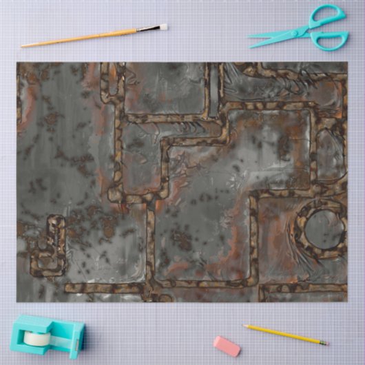 Oude metalen wand B Tissuepapier (Craft)