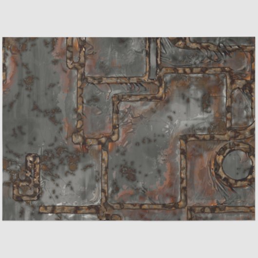 Oude metalen wand B Tissuepapier (Voorkant)