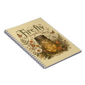 Oude Metselaars Pot met Glowende Vuurvliegjes Notitieboek (Rechterzijde)