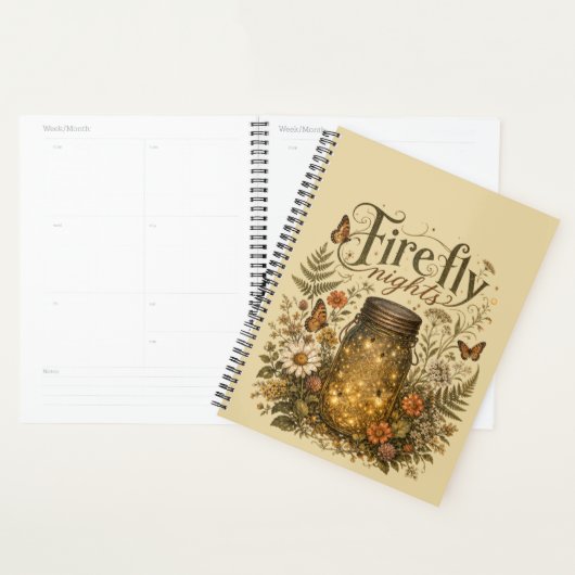 Oude Metselaars Pot met Glowende Vuurvliegjes Planner (Display)