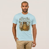Oude Metselaars Pot met Glowende Vuurvliegjes T-shirt (Voorkant volledig)