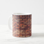 oude metselmuurachtergrond, hipste koffiemok (Voorkant links)