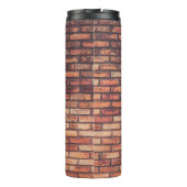 oude metselmuurachtergrond, hipste thermosbeker (Achterkant)