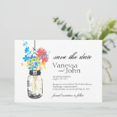 Oude Metselpot & Wilde Bloemen Bewaar de Datum Save The Date (Staand voorkant)