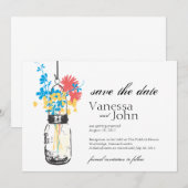 Oude Metselpot & Wilde Bloemen Bewaar de Datum Save The Date (Voorkant / Achterkant)