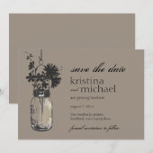 Oude Metselpot & Wilde Bloemen Bewaar de Datum Save The Date (Voorkant / Achterkant)