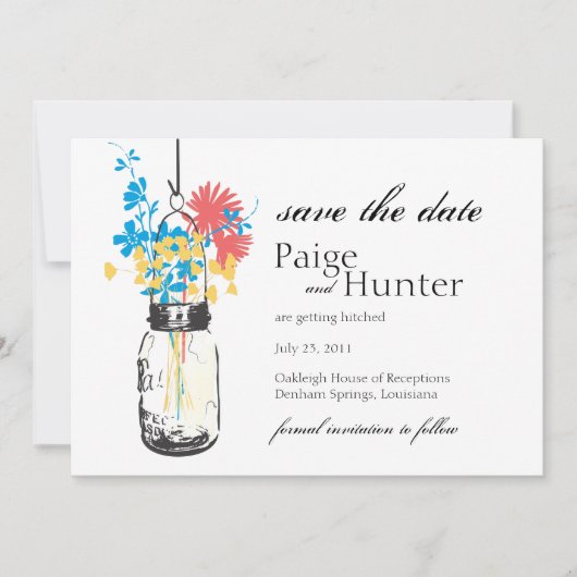 Oude Metselpot & Wilde Bloemen Bewaar de Datum Save The Date (Voorkant)