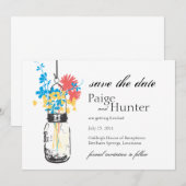 Oude Metselpot & Wilde Bloemen Bewaar de Datum Save The Date (Voorkant / Achterkant)