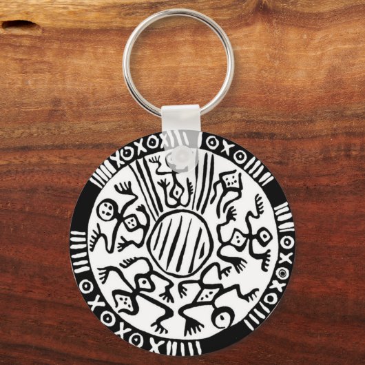 Oude Mexicaanse Design Sleutelhanger (Voorkant)