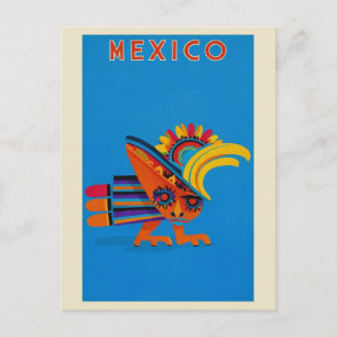 Oude Mexicaanse Kleurrijke Vogel Reizen Briefkaart