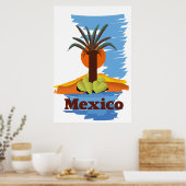 Oude Mexicaanse Palm cartoon Poster (Keuken)