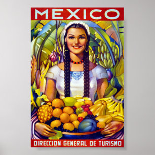 Oude Mexicaanse Reisposter Gerestaureerd Poster