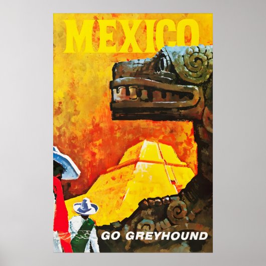 Oude Mexicaanse Reisposter Print Retro Toerisme (Voorkant)