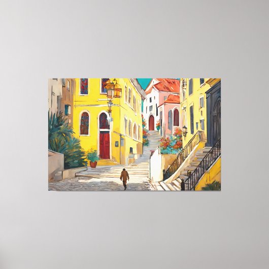 Oude Mexicaanse stad straat Canvas Afdruk (Voorkant)