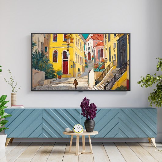 Oude Mexicaanse stad straat Canvas Afdruk