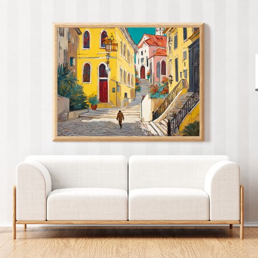 Oude Mexicaanse stad straat Canvas Afdruk