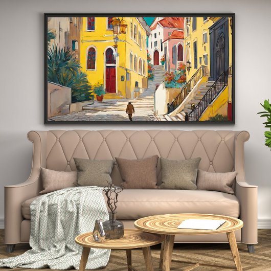 Oude Mexicaanse stad straat Canvas Afdruk