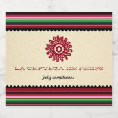 Oude Mexicaanse Sun Serape Cinco de Mayo Party Bier Etiket (Enkel label)