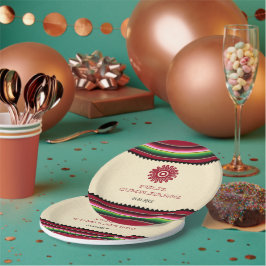 Oude Mexicaanse Sun Serape Cinco de Mayo Party Papieren Bordje