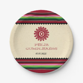 Oude Mexicaanse Sun Serape Cinco de Mayo Party Papieren Bordje