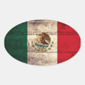 Oude Mexicaanse vlag Ovale Sticker (Voorkant)