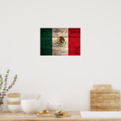 Oude Mexicaanse vlag Poster (Keuken)