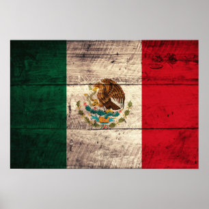 Oude Mexicaanse vlag Poster