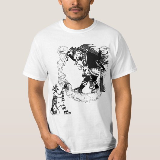 Oude Mexico Art Montezuma Aanbod T-shirt (Voorkant)