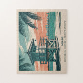 Oude Miami Florida South Beach Silhouette Reis Legpuzzel (Verticaal)
