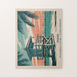 Oude Miami Florida South Beach Silhouette Reis Legpuzzel