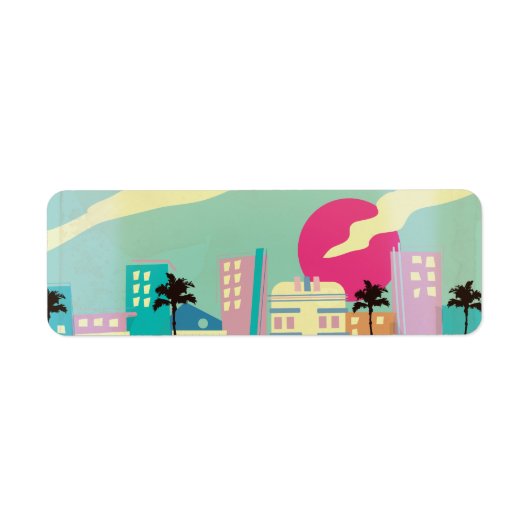 Oude Miami Poster uit de Jaren 80 Etiket (Voorkant)