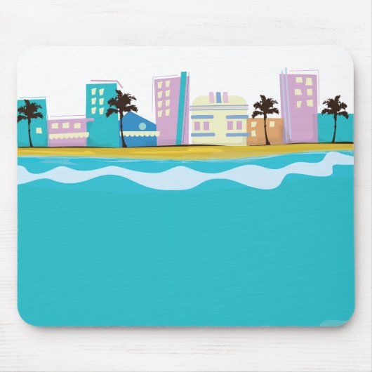 Oude Miami-poster uit de jaren 80 Muismat (Voorkant)