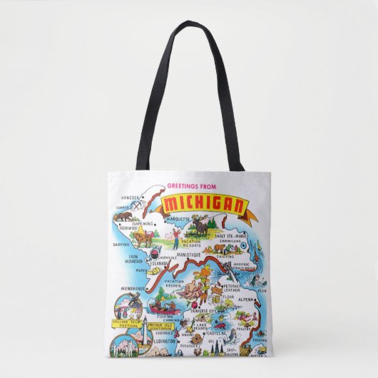 Oude Michigan Begroetingskaart Tote Bag (Voorkant)