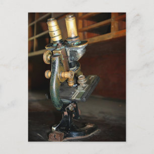 Oude microscoop briefkaart