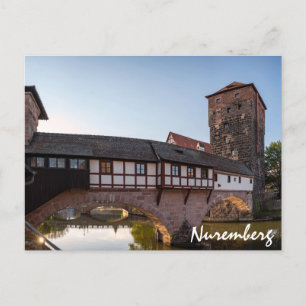 Oude middeleeuwse brug in Neurenberg, Duitsland Briefkaart