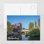 Oude middeleeuwse brug in Neurenberg, Duitsland Briefkaart (Voorkant / Achterkant)