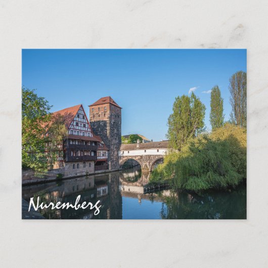 Oude middeleeuwse brug in Neurenberg, Duitsland Briefkaart (Voorkant)