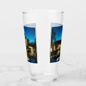 Oude middeleeuwse brug 's nachts in Neurenberg Glas (Links)